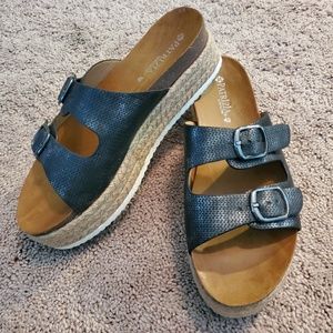 Patrizia pewter espadrille wedge size 40 / US 10